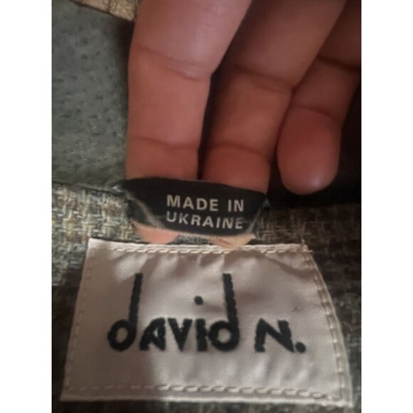 David N Vintage Glen Plaid Blazer Men Velvet Collar scandinavian estate tweed - Picture 10 of 10